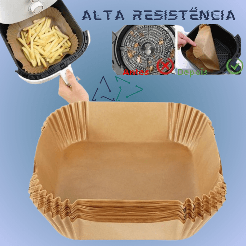 Forro de Papel Descartável para Cesto de Air Fryer. - Art-Descontos.com