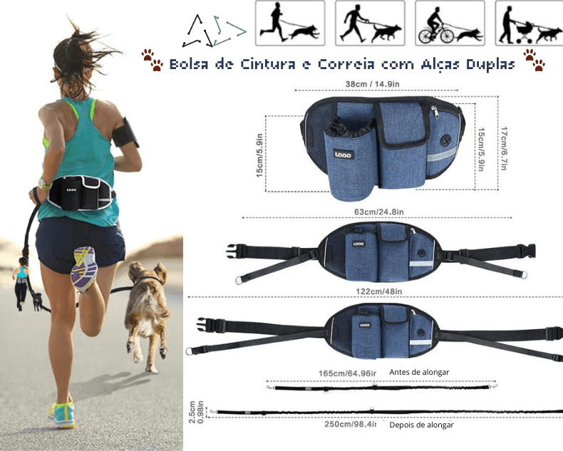 Conjunto Bolsa de Cintura e Correia com Alças Duplas! - Art-Descontos.com