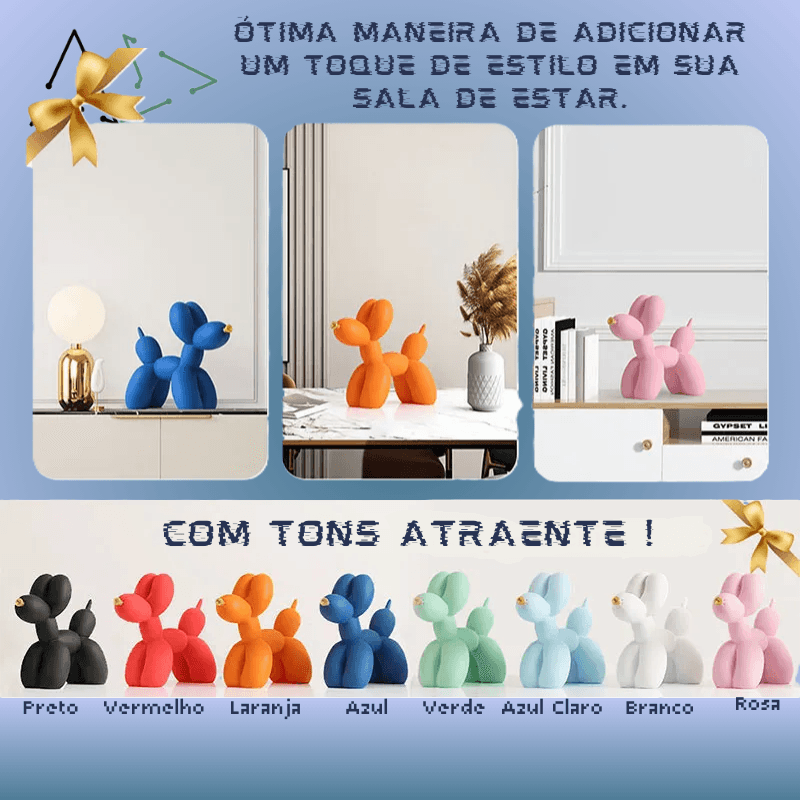 Estatuetas de Cão Nórdico em Balão. - Art-Descontos.com