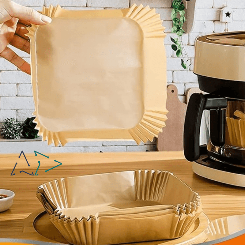 Forro de Papel Descartável para Cesto de Air Fryer. - Art-Descontos.com