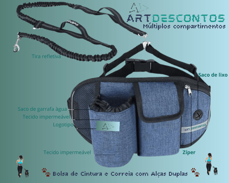 Conjunto Bolsa de Cintura e Correia com Alças Duplas! - Art-Descontos.com